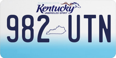 KY license plate 982UTN