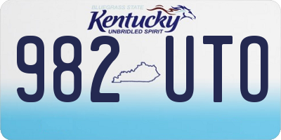 KY license plate 982UTO