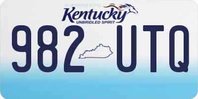 KY license plate 982UTQ