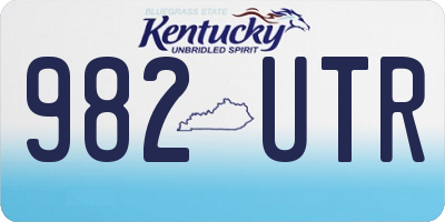 KY license plate 982UTR