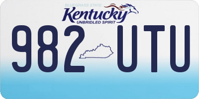 KY license plate 982UTU