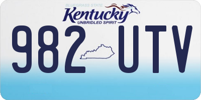 KY license plate 982UTV