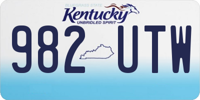 KY license plate 982UTW