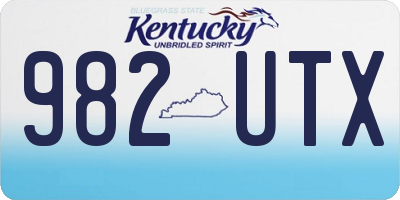 KY license plate 982UTX