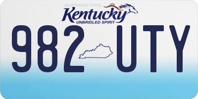 KY license plate 982UTY