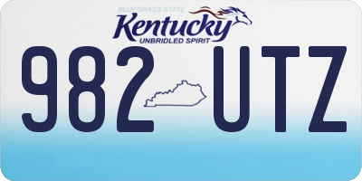 KY license plate 982UTZ