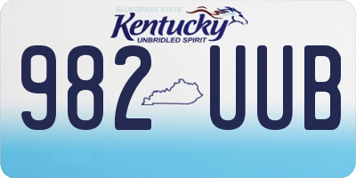 KY license plate 982UUB