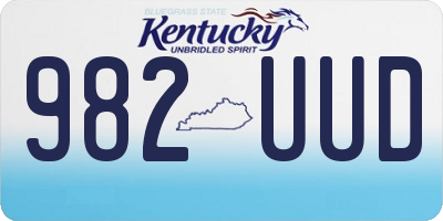 KY license plate 982UUD