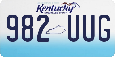KY license plate 982UUG
