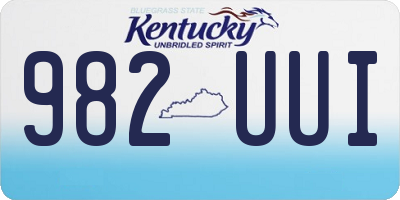 KY license plate 982UUI