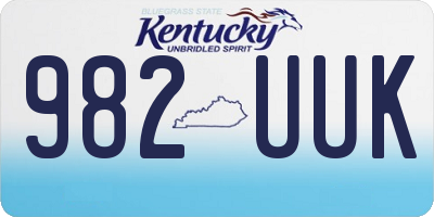 KY license plate 982UUK