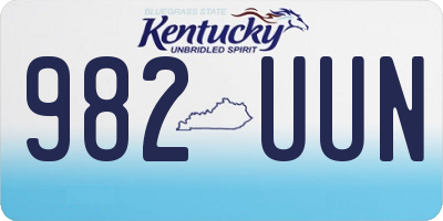 KY license plate 982UUN