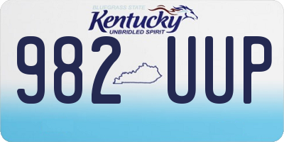 KY license plate 982UUP