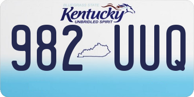 KY license plate 982UUQ