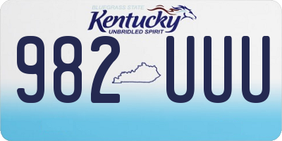 KY license plate 982UUU