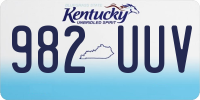 KY license plate 982UUV