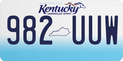 KY license plate 982UUW
