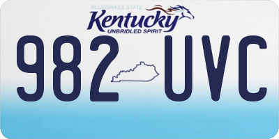 KY license plate 982UVC