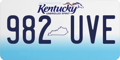 KY license plate 982UVE