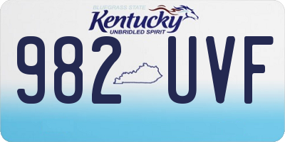 KY license plate 982UVF