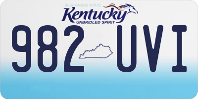 KY license plate 982UVI