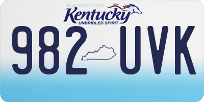 KY license plate 982UVK