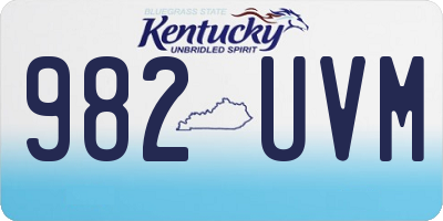 KY license plate 982UVM