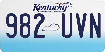 KY license plate 982UVN