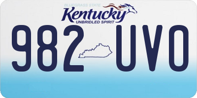 KY license plate 982UVO