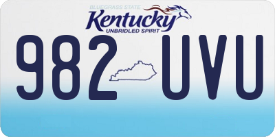 KY license plate 982UVU