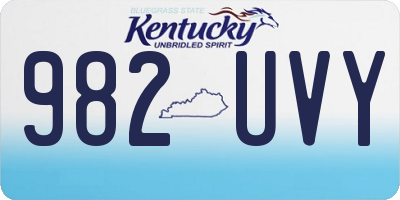 KY license plate 982UVY