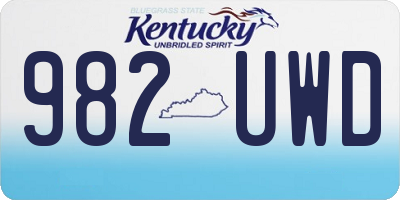 KY license plate 982UWD