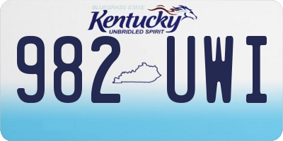 KY license plate 982UWI