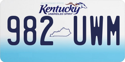 KY license plate 982UWM