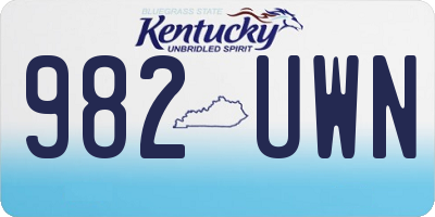 KY license plate 982UWN