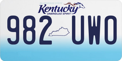 KY license plate 982UWO