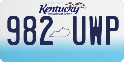 KY license plate 982UWP