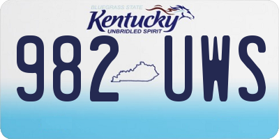 KY license plate 982UWS
