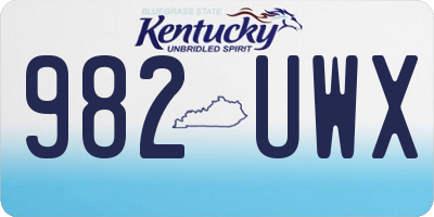 KY license plate 982UWX