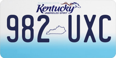 KY license plate 982UXC