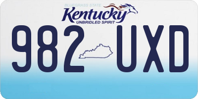 KY license plate 982UXD