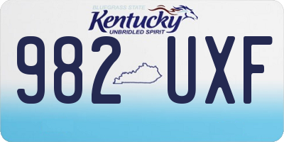 KY license plate 982UXF