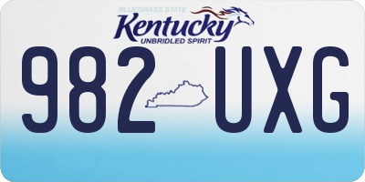 KY license plate 982UXG