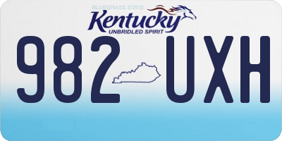 KY license plate 982UXH
