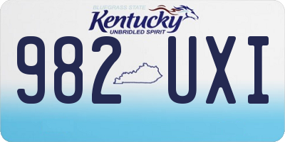 KY license plate 982UXI