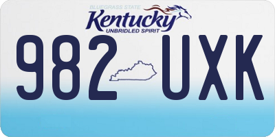 KY license plate 982UXK