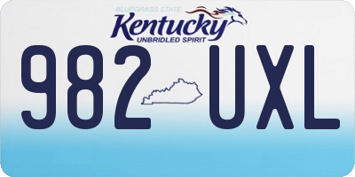 KY license plate 982UXL