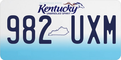 KY license plate 982UXM