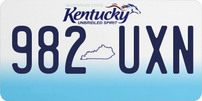 KY license plate 982UXN