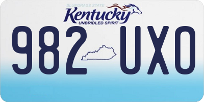 KY license plate 982UXO